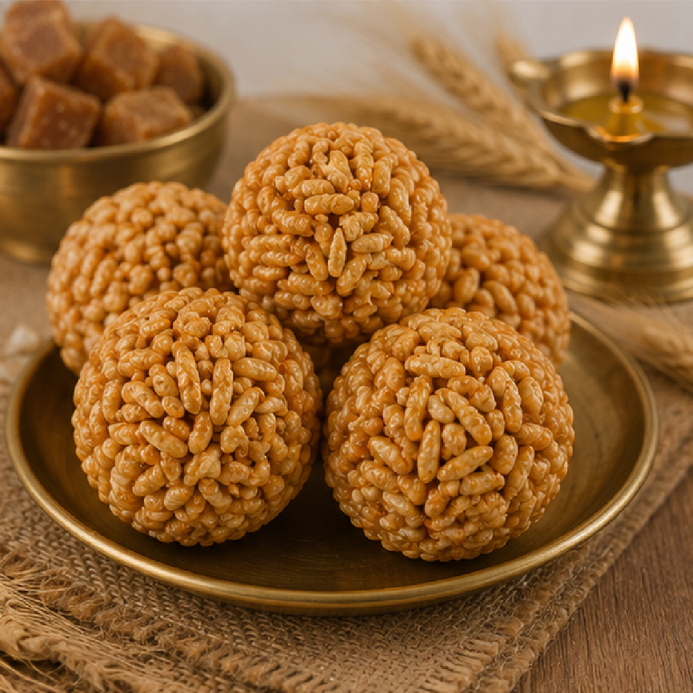 Palm Jaggery Pori Urundai – Singam Sweets